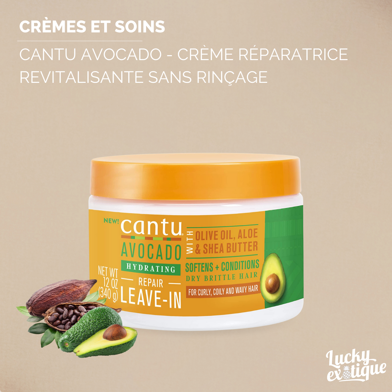 CANTU AVOCADO Crème réparatrice revitalisante sans rinçage (Hydrating Repair Leave-In)