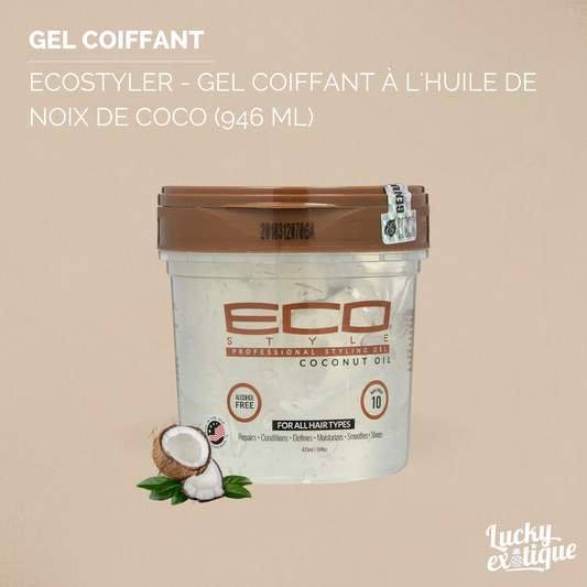 ECOSTYLER - Gel coiffant à l'huile de noix de coco (946 ml)