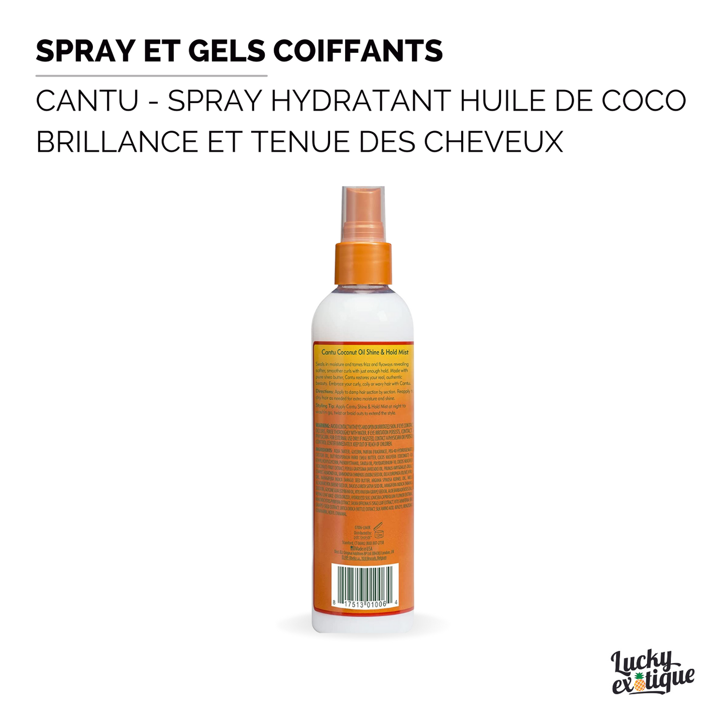 CANTU - Spray Hydratant Huile De Coco brillance et Tenue des Cheveux