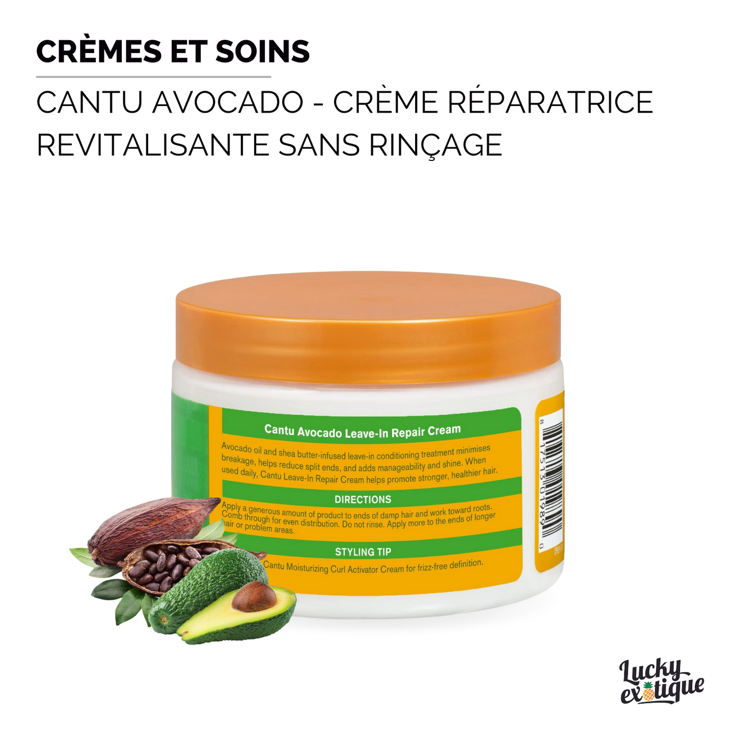 CANTU AVOCADO Crème réparatrice revitalisante sans rinçage (Hydrating Repair Leave-In)